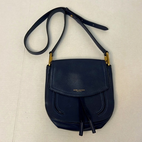MARC JACOBS BLUE LEATHER CROSSBODY SADDLE BAG - Picture 3 of 16